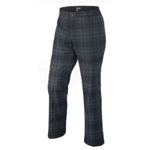 Nike Golf Pants Mens 34 x 30 Black Plaid Stretch Performance Flat Front Straight